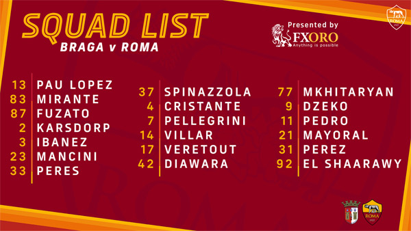 braga roma aller squad