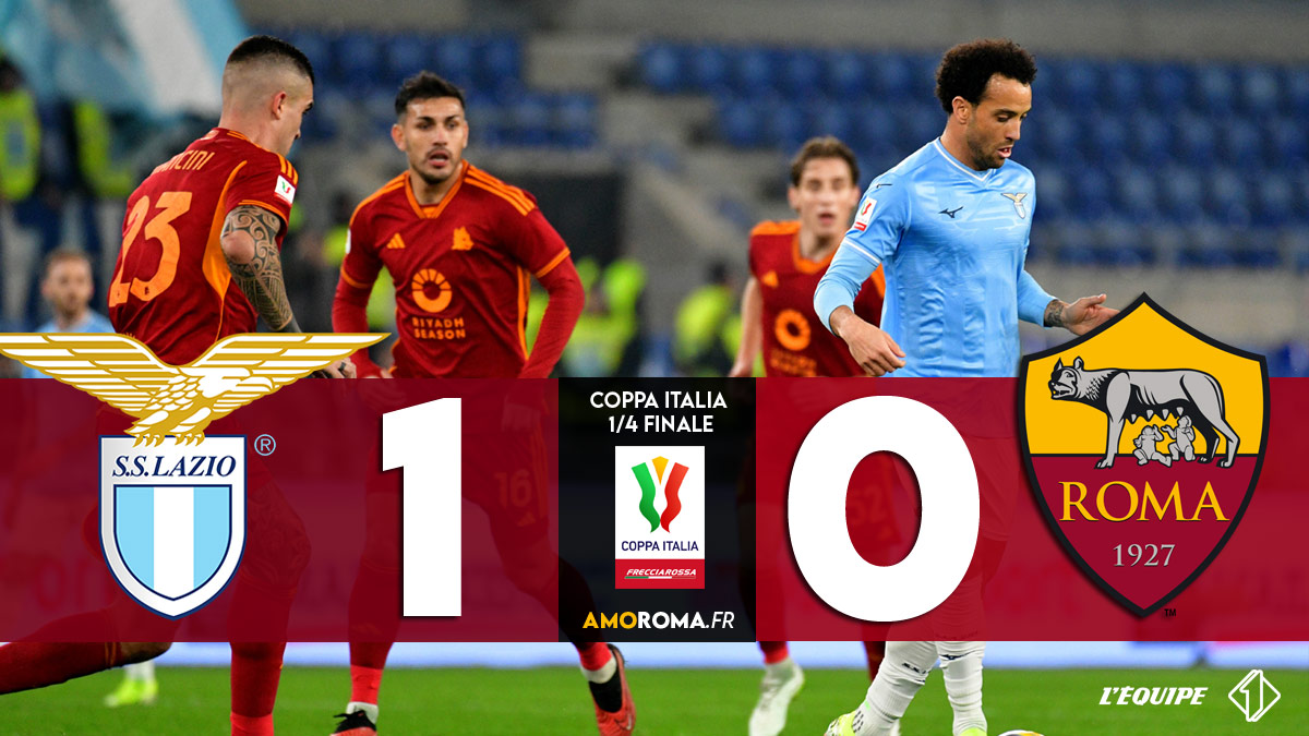Lazio 1 - 0 - AS Roma : La Roma éliminée de la Coppa Italia en 1/4 de  finale.