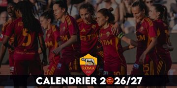 AS Roma : calendrier officiel Equipe 1 féminine saison 2026/27. MAJ 01/06/2026