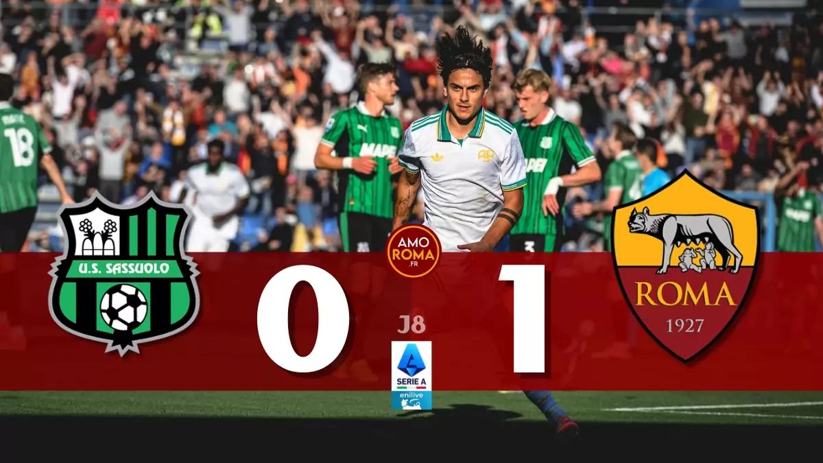 Sassuolo 0 – 1 AS Roma : La Roma rejoint Naples en tête du championnat !