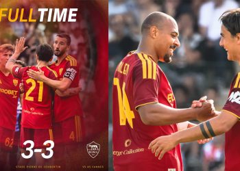 [Amical] AS Cannes 3 – 3 AS Roma : La Roma à 10 après l&rsquo;expulsion de Wesley se fait égaliser à la dernière minute.