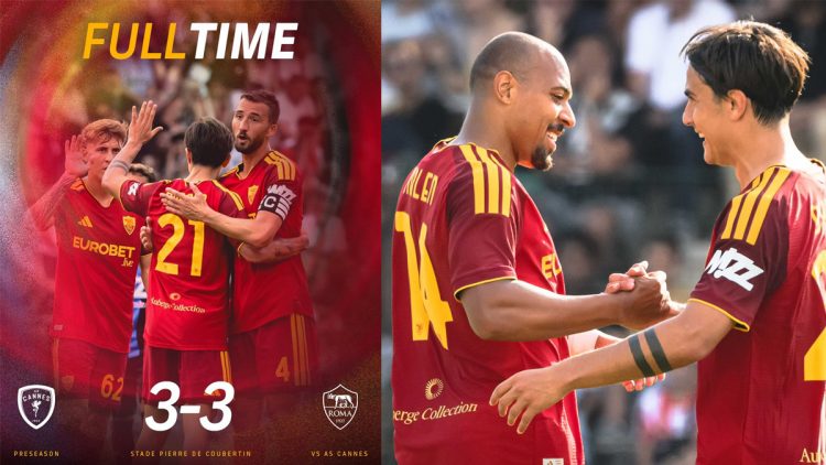 [Amical] AS Cannes 3 – 3 AS Roma : La Roma à 10 après l&rsquo;expulsion de Wesley se fait égaliser à la dernière minute.