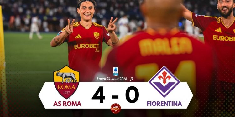 AS Roma 4 – 0 Fiorentina : Hat-trick pour Malen sur 3 passes décisives de Dybala 💎Pisilli marque le 4ème et fini sous la Curva Sud