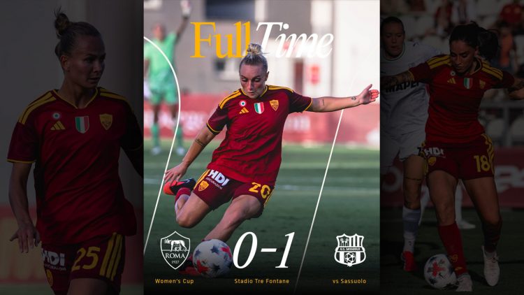 AS Roma F 0 – 1 Sassuolo : la Roma s’incline pour son 1er match de la saison à domicile sur un but de Clelland.