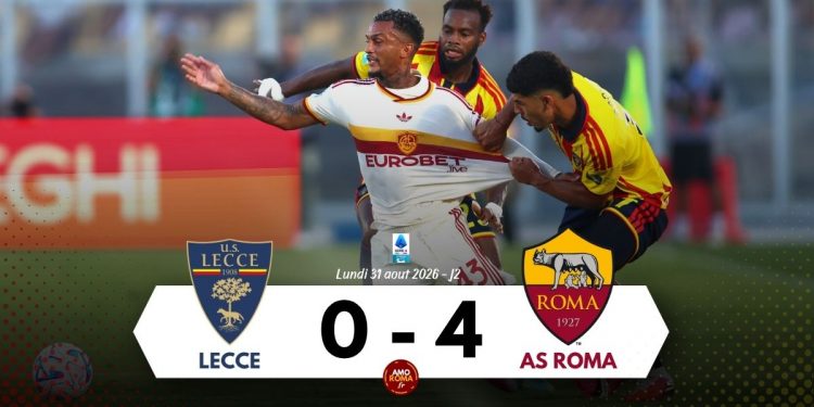 Lecce 0 – 4 AS Roma : Malen voit double, Soulé et Mora pour clore le match.