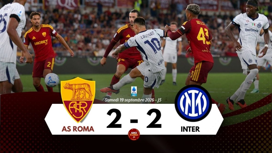 AS Roma 2 – 2 Inter : Lautaro Martinez répond au doublé de Manu Koné ! La Roma reste 1ère au classement.