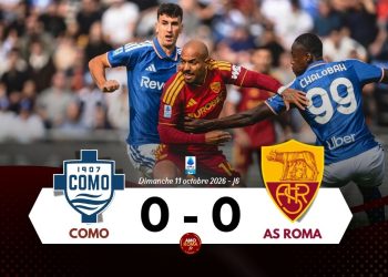 Como 0 – 0 AS Roma : Malen voit rouge ! La Roma peut se satisfaire de ce point pris à Como.