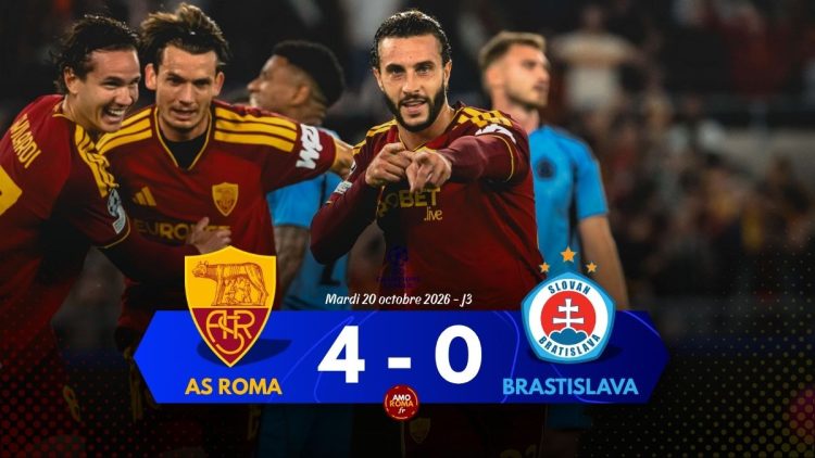 AS Roma 4 – 0 S.Bratislava [LDC J3] : Hermoso, Molina, Pisilli et Malen offrent la 1ere victoire de la saison en Ligue des Champions.