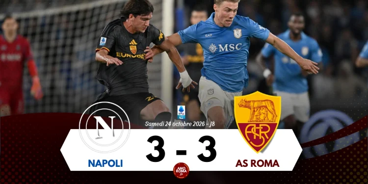 Napoli 3 – 3 AS Roma : doublé de Balerdi qui répond au doublé de McTominay dans un match fou !