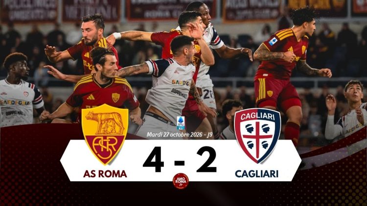 AS Roma 4 – 2 Cagliari : Lulli, Pisilli, Mora et Malen permettent à la Roma de rester au contact de Inter et Lazio.