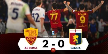 AS Roma 2 – 0 Genoa : Castro débloque le match en debut de deuxième mi-temps, Lulli fait le break. Ça se complique pour le Genoa de De Rossi !